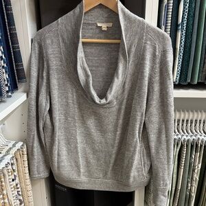 Eileen Fisher Light Gray Cowl Neck Sweater